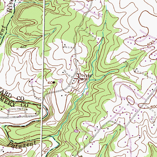 Topographic Map of Dorsey Cemetery, MD