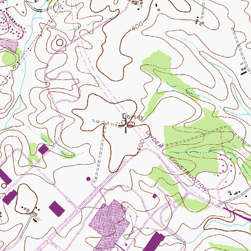 Topographic Map of Dorsey Cemetery, MD