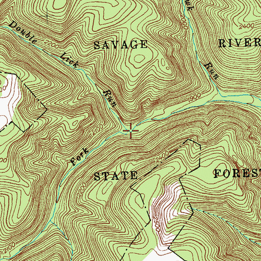 Topographic Map of Double Lick Run, MD