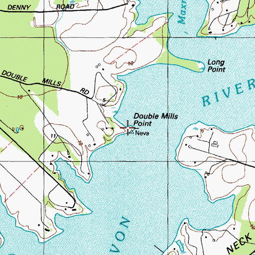 Topographic Map of Double Mills Point, MD