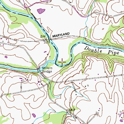 Topographic Map of Double Pipe Creek, MD