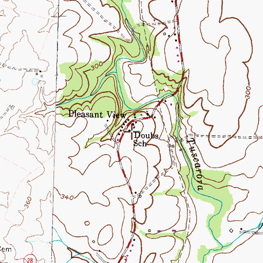 Topographic Map of Doubs School, MD