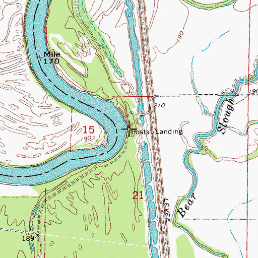 Topographic Map of Postal Landing, AR