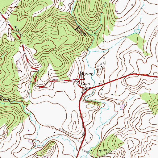 Topographic Map of Dover Church, MD