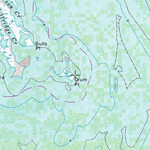 Topographic Map of Drum Point, MD