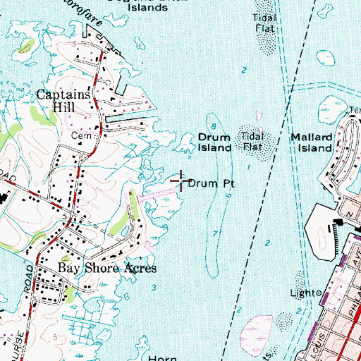 Topographic Map of Drum Point, MD