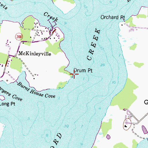 Topographic Map of Drum Point, MD