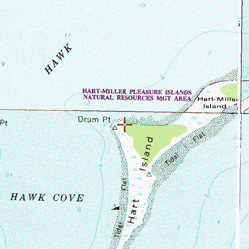 Topographic Map of Drum Point, MD