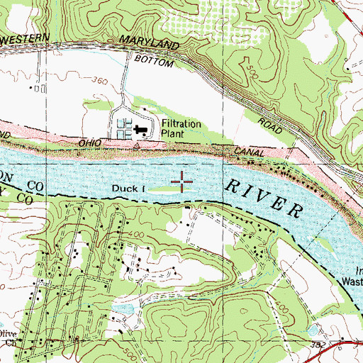 Topographic Map of Duck Island, MD