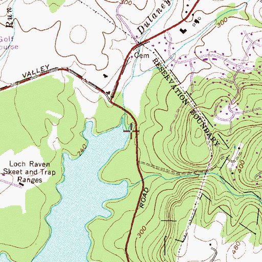 Topographic Map of Dulaney Branch, MD