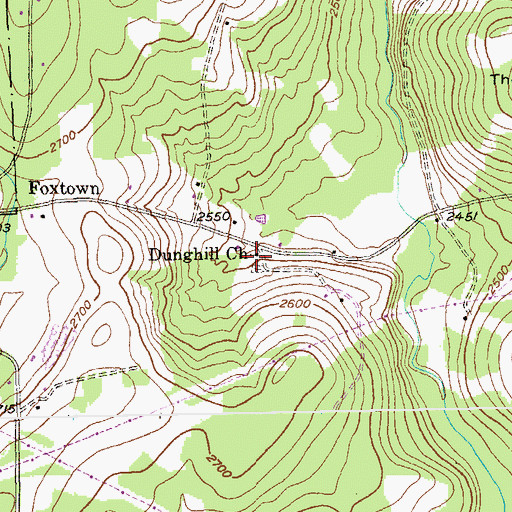 Topographic Map of Dunghill Church, MD