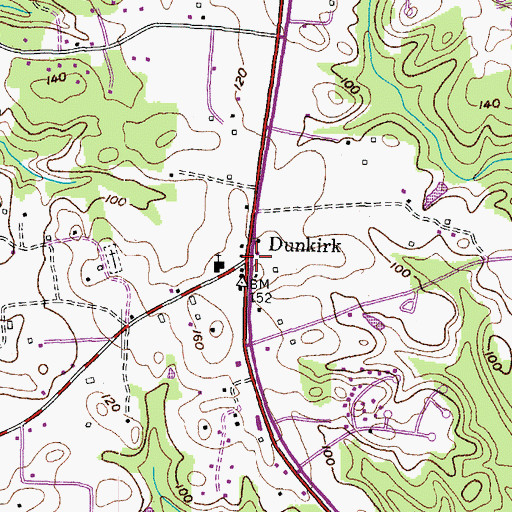 Topographic Map of Dunkirk, MD