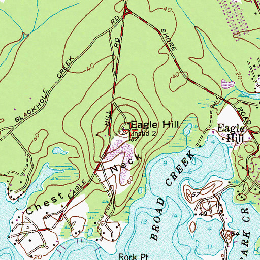 Topographic Map of Eagle Hill, MD