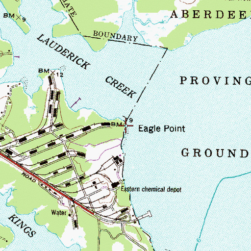 Topographic Map of Eagle Point, MD