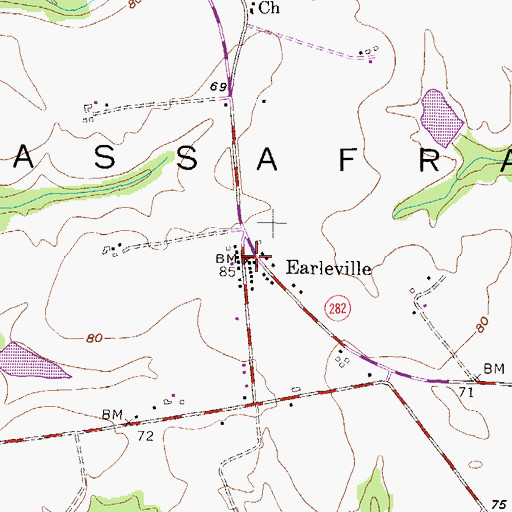 Topographic Map of Earleville, MD