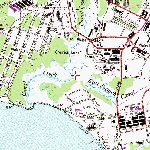 Topographic Map of East Branch Canal Creek, MD