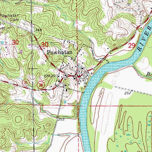 Topographic Map of Powhatan, AR