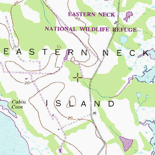 Topographic Map of Eastern Neck Island, MD