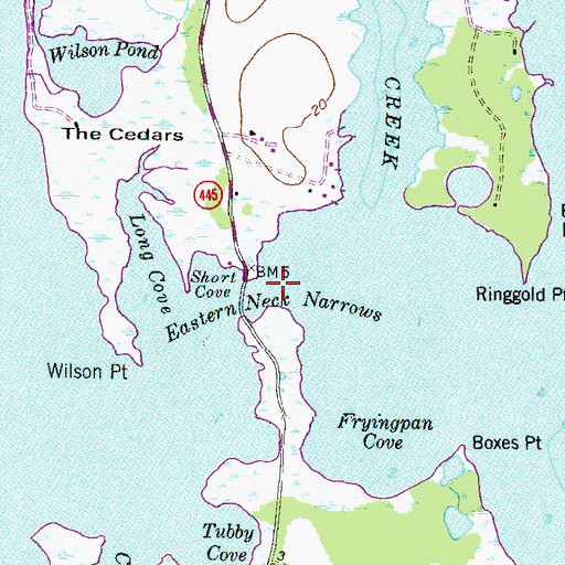 Topographic Map of Eastern Neck Narrows, MD