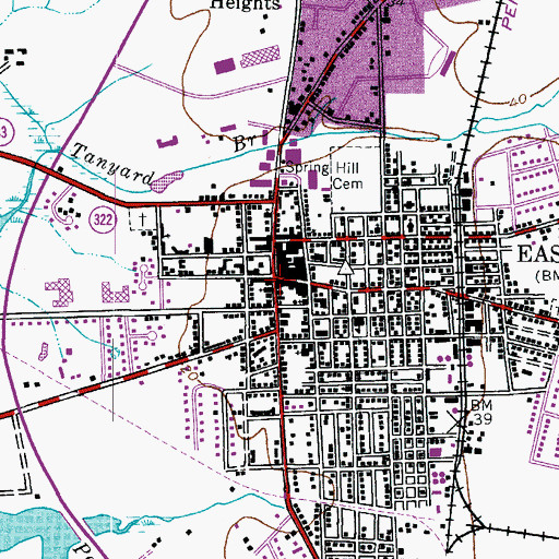 Topographic Map of Easton, MD