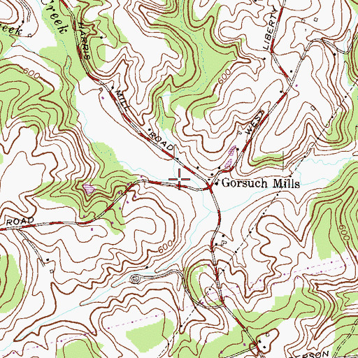 Topographic Map of Ebaughs Creek, MD