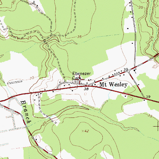 Topographic Map of Ebenezer Cemetery, MD