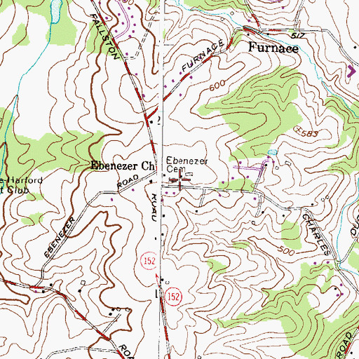 Topographic Map of Ebenezer Cemetery, MD