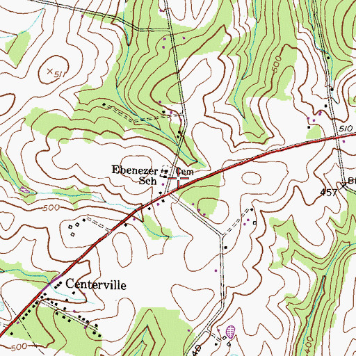 Topographic Map of Ebenezer School, MD