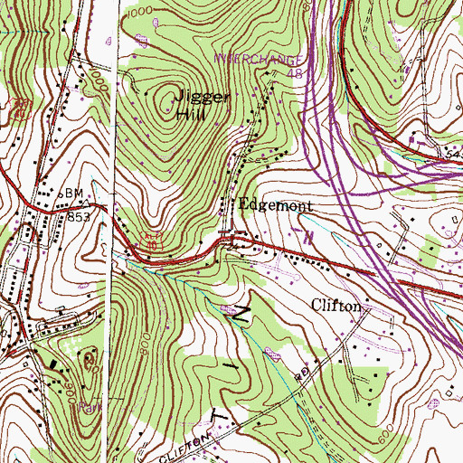 Topographic Map of Edgemont, MD