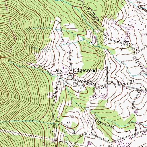 Topographic Map of Edgewood, MD