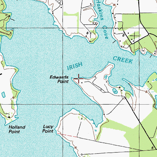 Topographic Map of Edwards Point, MD