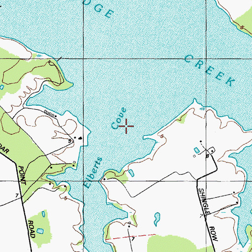 Topographic Map of Elberts Cove, MD