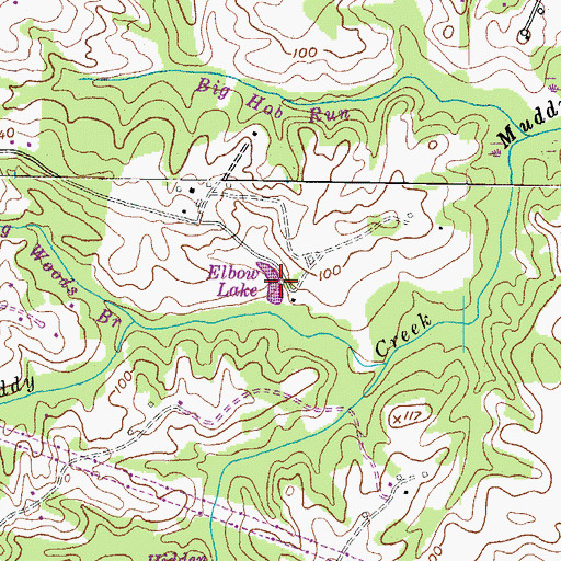 Topographic Map of Elbow Lake, MD