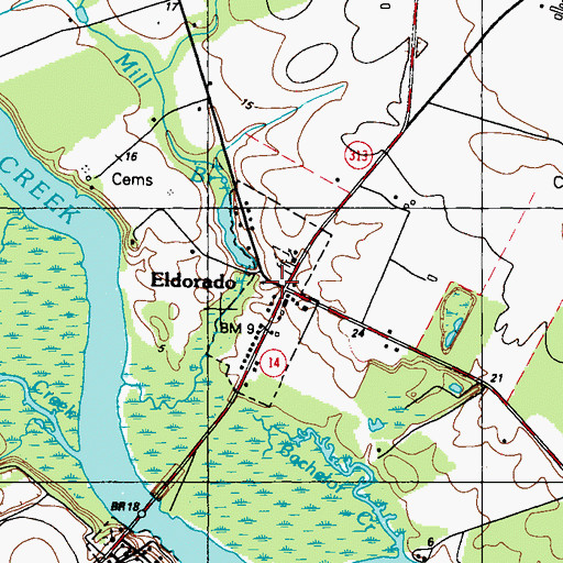 Topographic Map of Eldorado, MD