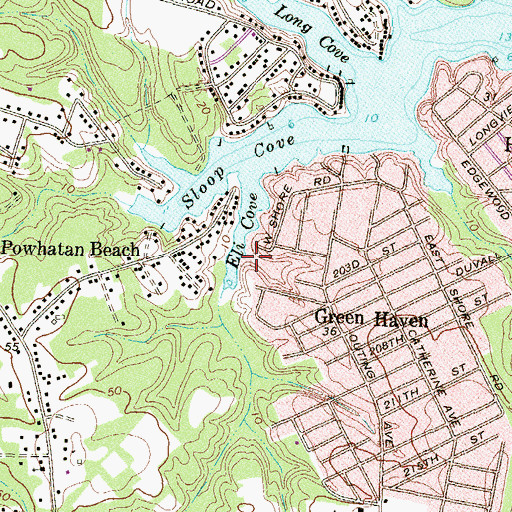 Topographic Map of Eli Cove, MD