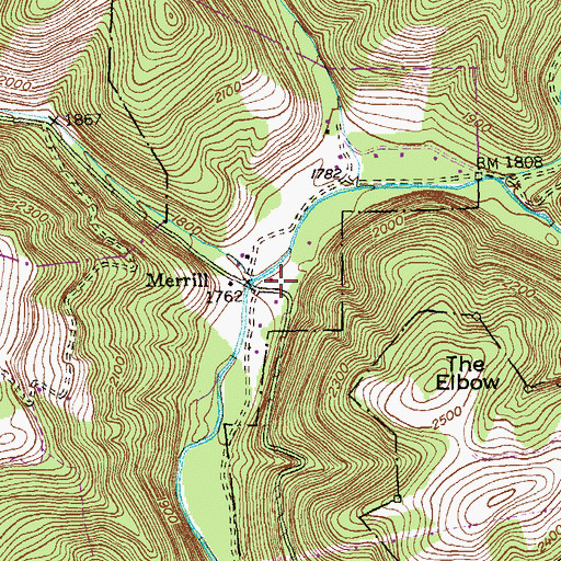 Topographic Map of Elk Lick Run, MD