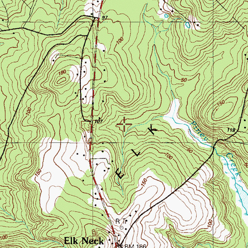 Topographic Map of Elk Neck, MD