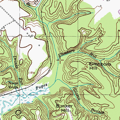 Topographic Map of Ellenboro Hill Run, MD