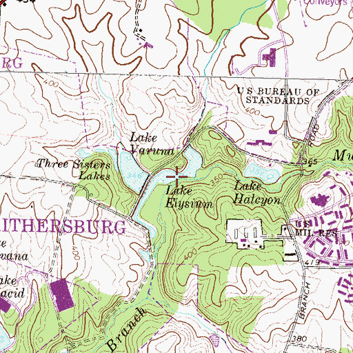 Topographic Map of Elysium Lake, MD
