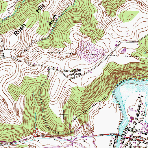 Topographic Map of Emberson Cemetery, MD