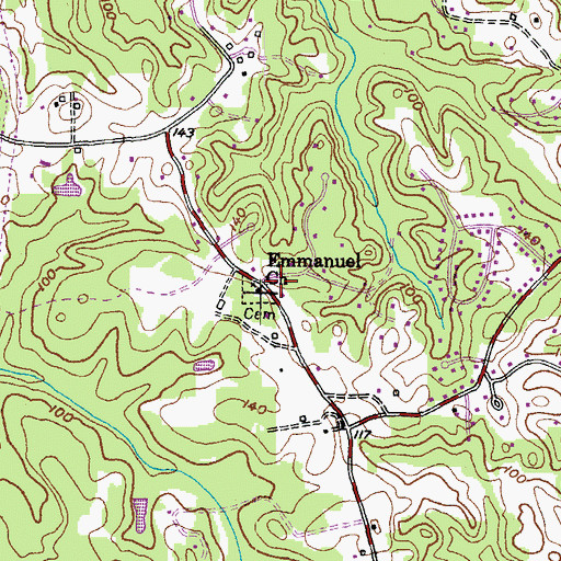 Topographic Map of Emmanuel Church, MD
