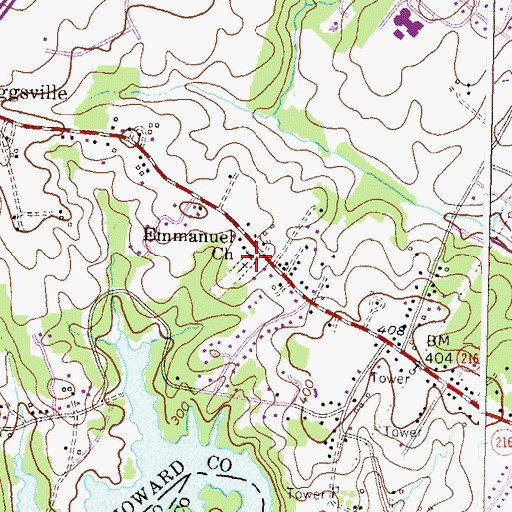 Topographic Map of Emmanuel United Methodist Church, MD