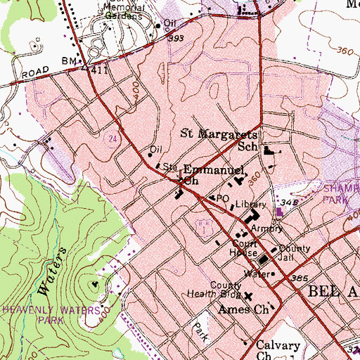 Topographic Map of Emmanuel Church, MD