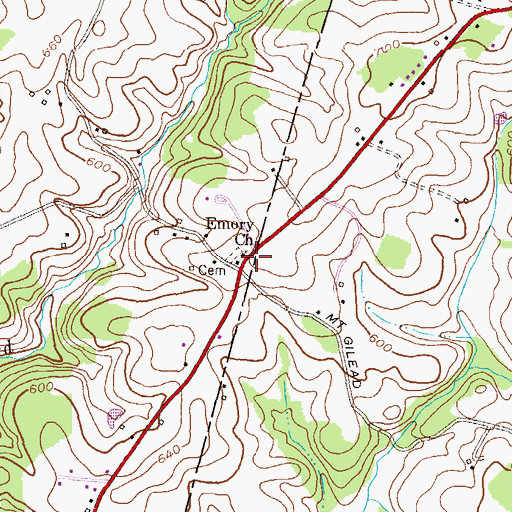 Topographic Map of Emory Church, MD