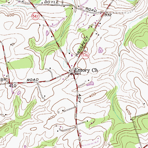 Topographic Map of Emory Church, MD
