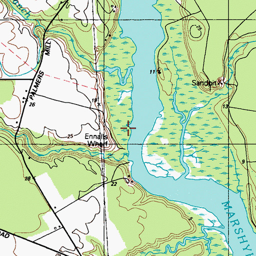 Topographic Map of Ennalls Wharf, MD