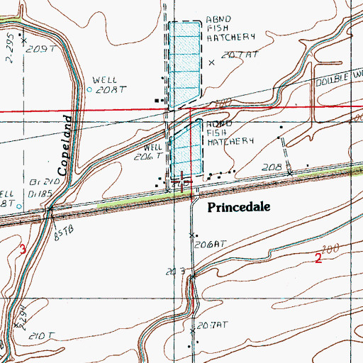 Topographic Map of Princedale, AR
