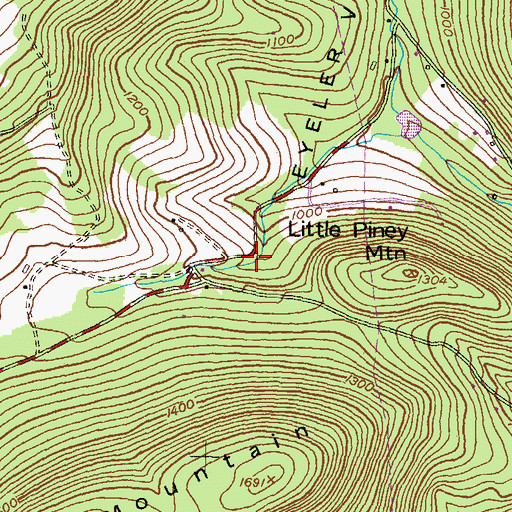 Topographic Map of Eylers Valley, MD