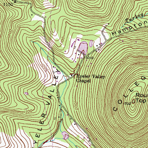 Topographic Map of Eylers Valley Chapel, MD