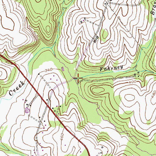 Topographic Map of Fahrney Branch, MD